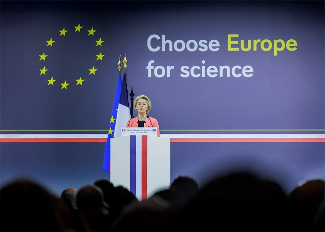 President of European Commission, Ursula von der Leyen, delivers speech at Choose Europe for Science event
