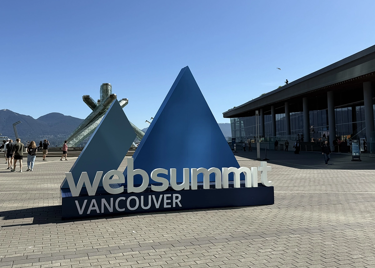 Web Summit Vancouver sign outside the Convention center