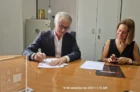 Franceso Berrettini and Julie Jeanne Lefebvre sign the MOU between Empowered and ESAI