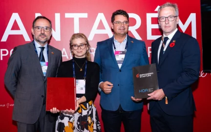An exciting new MOU was signed on November 11, 2025 between Empowered Startups and the Municipality of Santarém. Represented here are Nuno Mendonça, Vice Rector of Coimbra University, Élise Racicot, Ambassador of Canada to Portugal, Chris Lennon, President of Empowered Startups, and João Moutao, President of Instituto Politécnico de Santarém