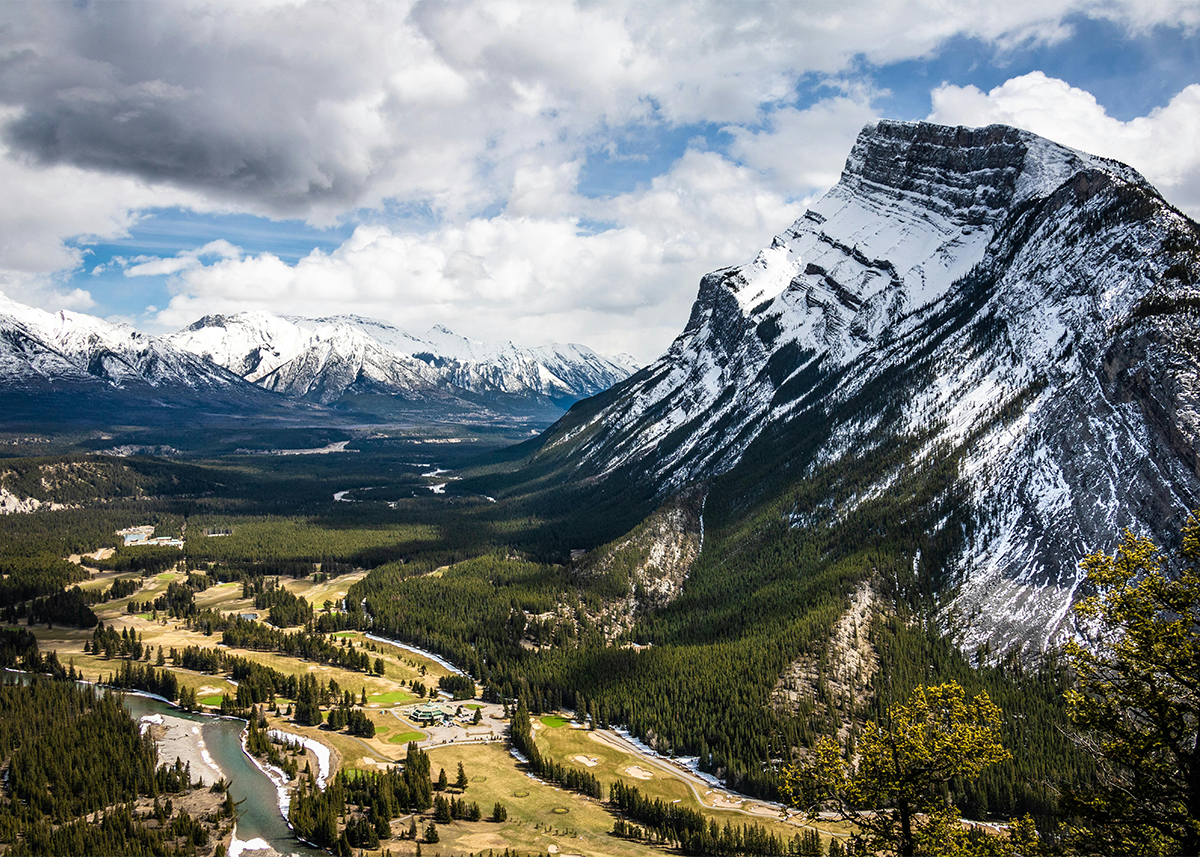 Mount Rundle overlooking the world famous Banff Springs Golf Course. Considered one of Canada's best championship courses.
